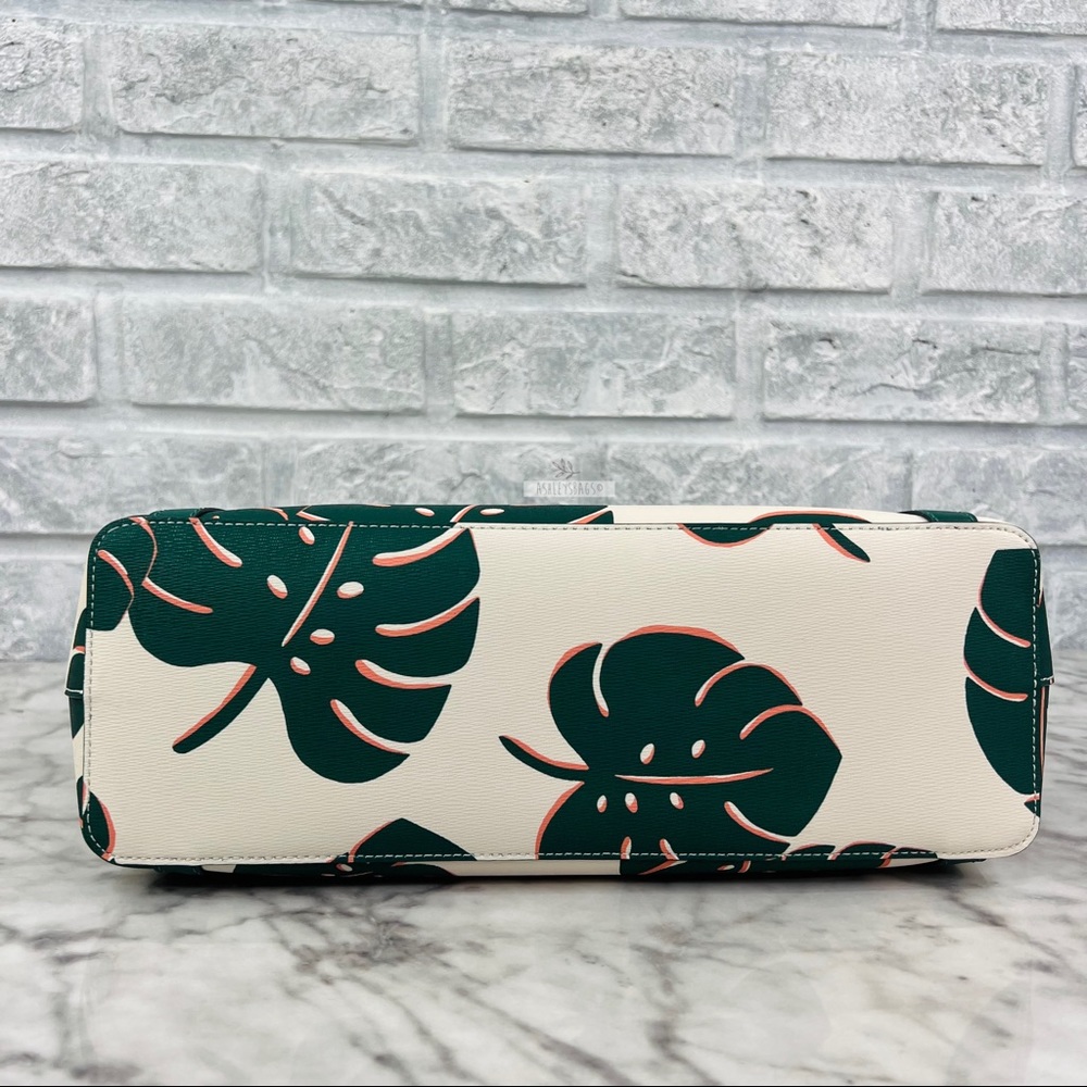 Kate Spade Large Cara Tote Shoulder Bag Monstera Leaves - Picture 6 of 9